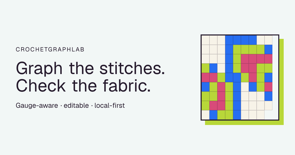 Crochet graph maker preview showing an editable colorwork grid